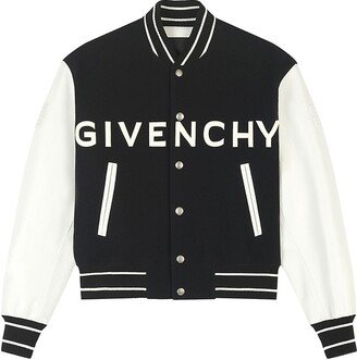 Varsity Jacket in Wool and Leather-AA