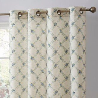 Morgan Floral Decorative Light Filtering Grommet Window Treatment Curtain Drapery Panels For Bedroom Living Room Set Of 2 Panels