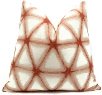 Shibori Pillow Cover in Coral, Designer Covers, Decorative Pillows, Square Lumbar Pillows Covers, Sham Covers