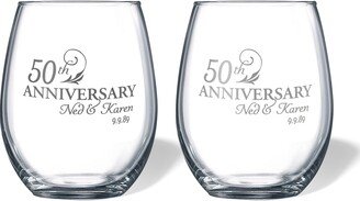 Personalized Anniversary Gifts By Year For Couples Engraved Wine Or Beer Glasses | 50Th Parents Free Shipping