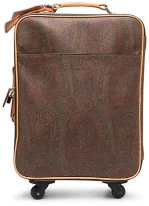 Paisley-Print Leather Suitcase