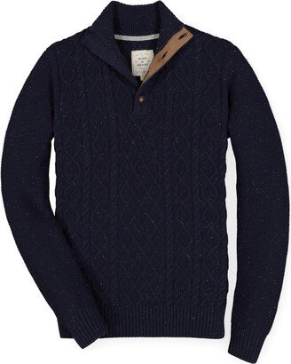 Hope & Henry Men's Mock Neck Cable Sweater