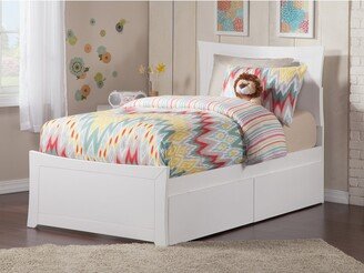 AFI Metro Twin XL Platform Bed with Matching Foot Board with 2 Urban Bed Drawers in White