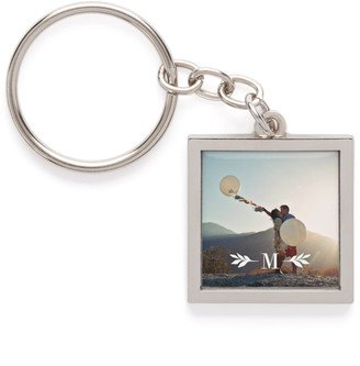 Key Rings: Olive Branch Initial Pewter Key Ring, White