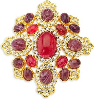 22K-Gold-Plated & Glass Brooch