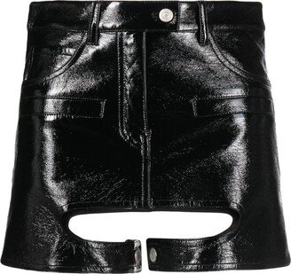 Chaps vinyl-effect miniskirt