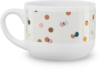 Mugs: Eden Polka Dot - Cream Multi Latte Mug, White, 25Oz, Multicolor