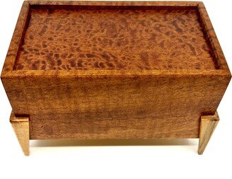 Pommele Sapele Small Wooden Urn, Cremation Urn For Human Ashes, Pet Sympathy Gift Loss Of Father, Cremains