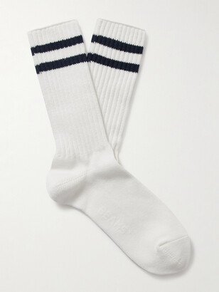 Schoolboy Striped Stretch Cotton-Blend Socks