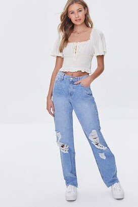 Distressed Boyfriend Long Jeans