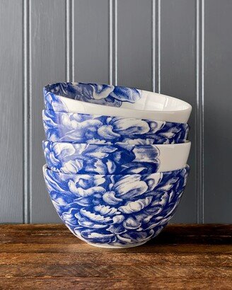 Peony Blue Cereal Bowls, Set of 4