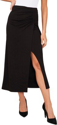 Ruched Jersey Midi Skirt