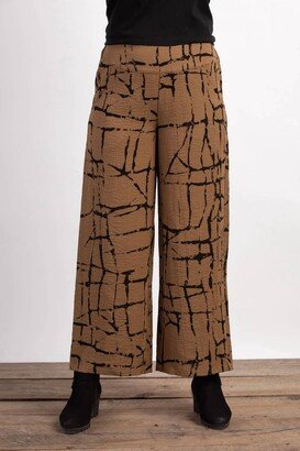 Print Wide Leg Pant In Fawn