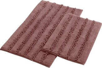 Veria 2 Piece Bath Mat with Textured Loops Details The Urban Port, Brown