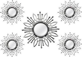 5 Piece Silver Burst Wall Mirror