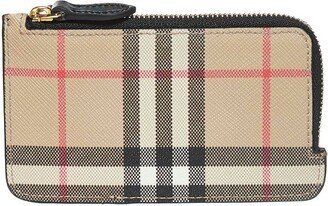 Vintage Check Zipped Card Holder