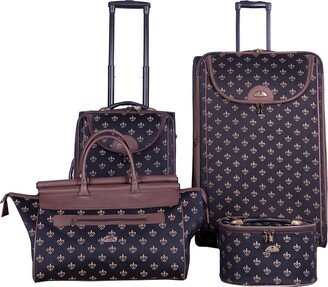 Fleur De Lis 4Pc Luggage Set-AA