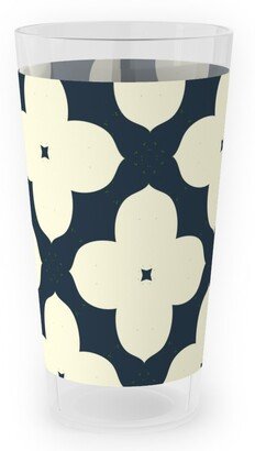 Outdoor Pint Glasses: Bunchberry - Black Outdoor Pint Glass, Blue