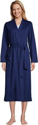 Land' End Women' Petite Supima Cotton Long Robe - X-Small - Deep Sea Navy