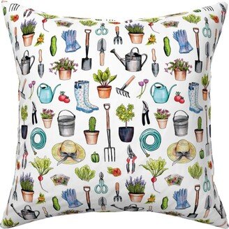 Pillows: Garden Gear - Multicolor Pillow, Woven, White, 16X16, Double Sided, Multicolor