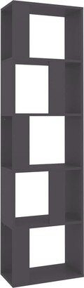 Book Cabinet/Room Divider Gray 17.7x9.4x62.6 Engineered Wood