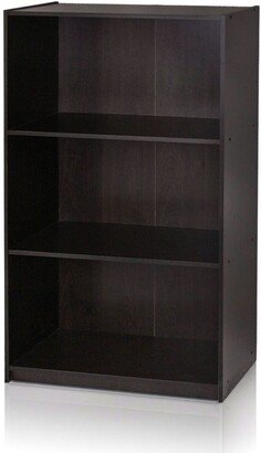 Modern 3-Shelf Bookcase in Espresso Wood Finish - 21.8 x 9.2 x 39.5 inches