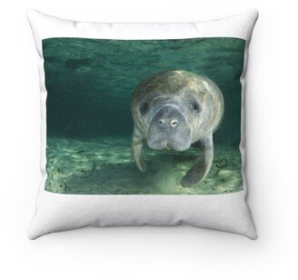 Manatee Portrait Pillow - Throw Custom Cover Gift Idea Room Decor