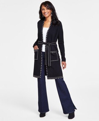 Petite Studded Completer Cardigan Sweater, Created for Macy's