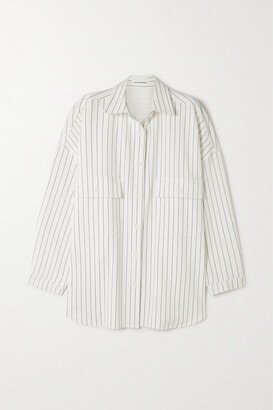 The Frankie Shop - Dallas Oversized Pinstriped Denim Shirt - White