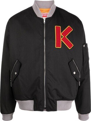 Cotton Embroidered-Logo Bomber Jacket