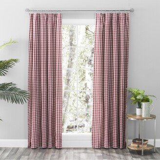 Checkmate Rod Pocket Curtain Pair w/Tie Backs Curtain 100W x 84L - Burgundy white