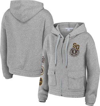 Women's Wear by Erin Andrews Gray San Diego Padres Full-Zip Hoodie