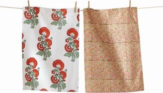 tagltd Phool Block Print Dish Towel Set/2