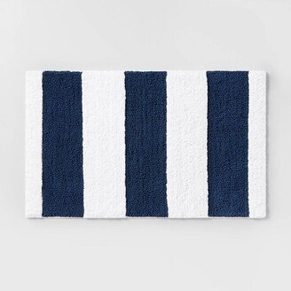 Rugby Striped Kids' Bath Rug Navy - Pillowfort™