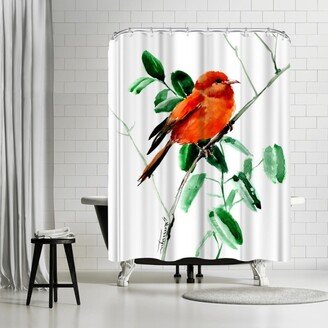 71 x 74 Shower Curtain, Akepa Bird Hawaii by Suren Nersisyan
