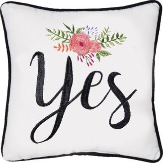 10 x 10 Yes/No Embroidered Throw Pillow