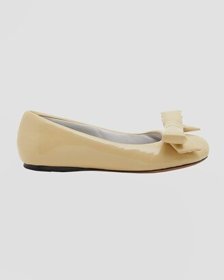 Puffy Patent Leather Ballerina Flats