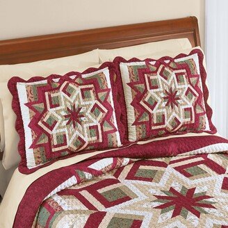 Collections Etc Fall Star Pattern Scalloped Edge Pillow Sham