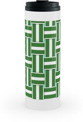 Travel Mugs: Chaise Lounge - Green Stainless Mug, White, 16Oz, Green