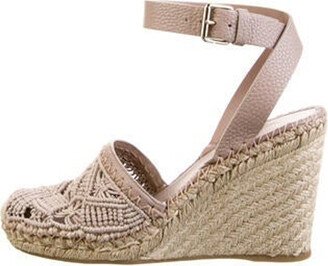 Leather Crochet Trim Espadrilles