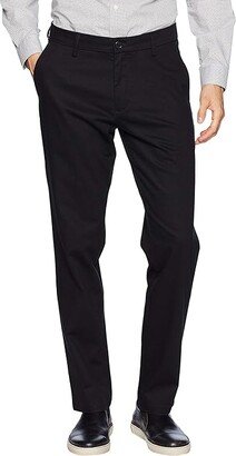 Athletic Fit Signature Khaki Lux Cotton Stretch Pants - Creaseless (Black) Men's Casual Pants