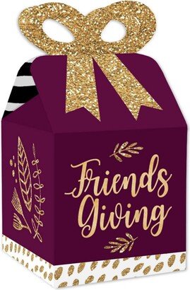 Big Dot of Happiness Elegant Thankful for Friends - Square Favor Gift Boxes - Friendsgiving Thanksgiving Party Bow Boxes - Set of 12