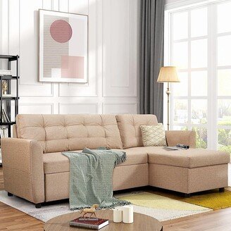 EROMMY Convertible Sectional Sofa with 3-Seat Sofa,L-Shaped Couch with Storage Ottoman