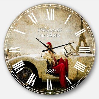 Designart Cars Oversized Round Metal Wall Clock - 36 x 36