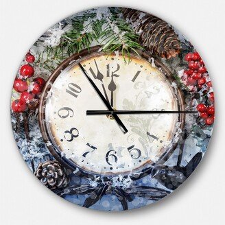 Designart Oversized Rustic Round Metal Wall Clock