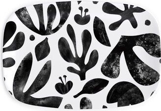 Serving Platters: Flower Cutouts - Light Serving Platter, Black