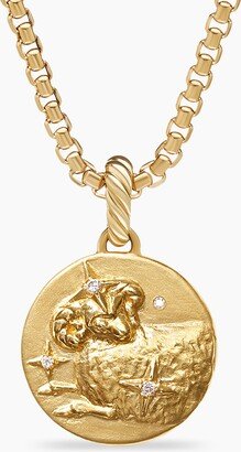 Aries Amulet in 18K Yellow Gold with Diamonds Women's