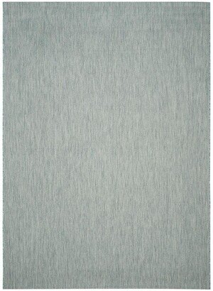 Courtyard Aqua and Gray 8' x 11' Sisal Weave Outdoor Area Rug - Aqua / Gre