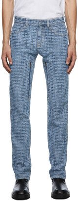 Blue Regular Fit 4G Jacquard Jeans