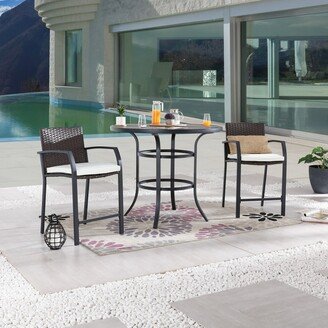 Patio Festival 3-Piece Outdoor Bar Height Bistro Set-AA